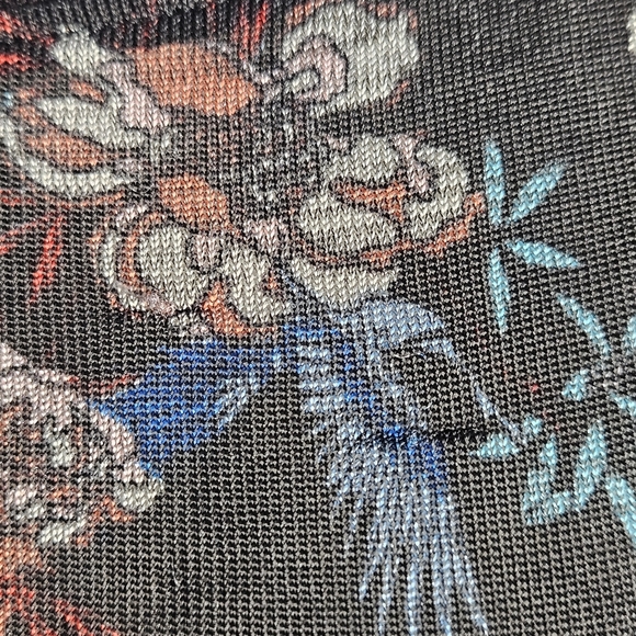 NWT!!! FREE PEOPLE Dock Side Black Comb FLORAL Blouse, Size Small - Picture 7 of 9